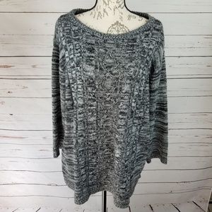 JASON  MAXWELL Marled Black/Gray Knit Sweater 3X
